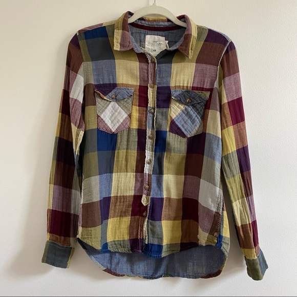 H&M Tops - H&M LOGG Plaid Long Sleeve Button-Up size 10